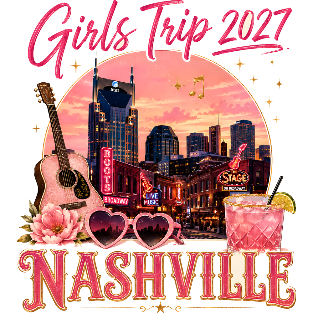 Nashville 2027 Girls Trip design artwork close-up
