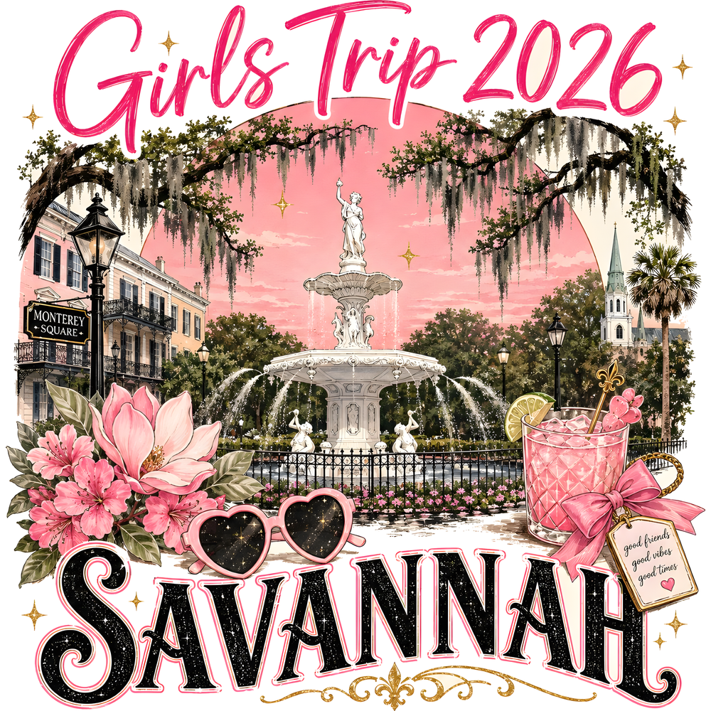 Savannah 2026 Girls Trip design artwork close-up