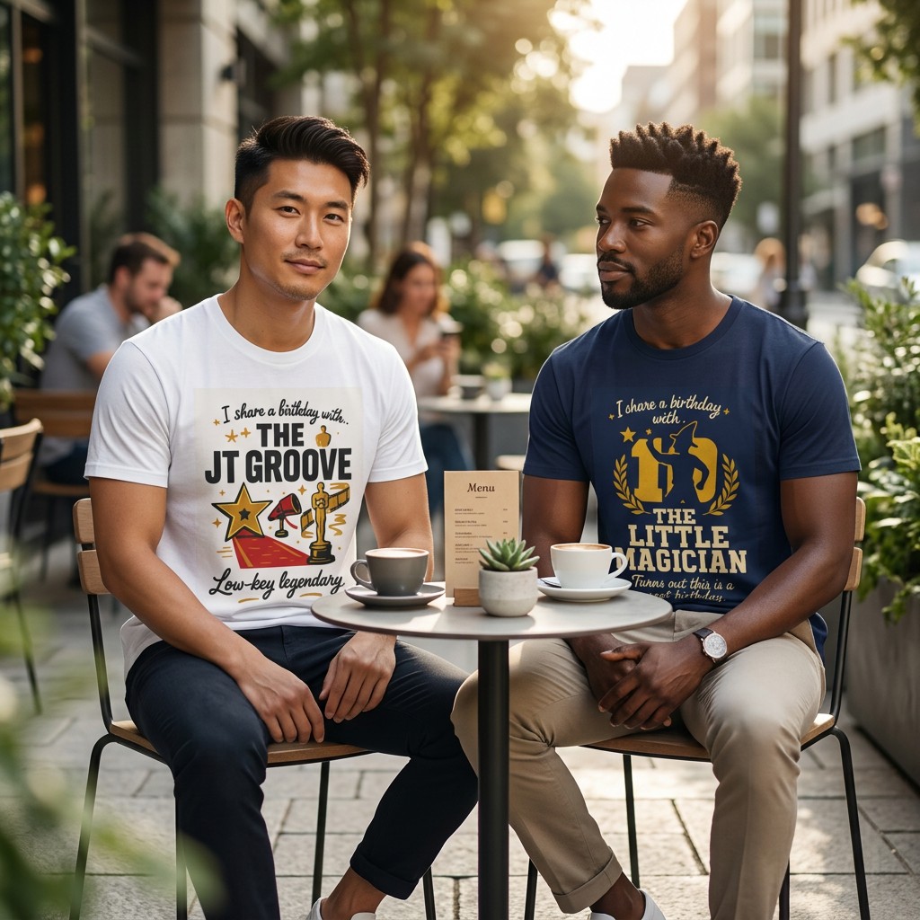 Couple in matching shirts