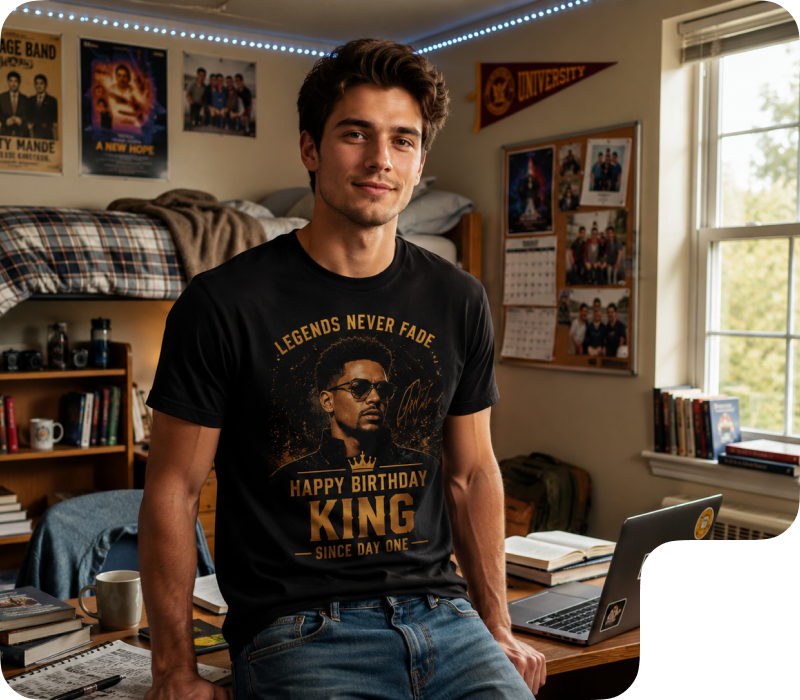 Custom AI birthday shirt example